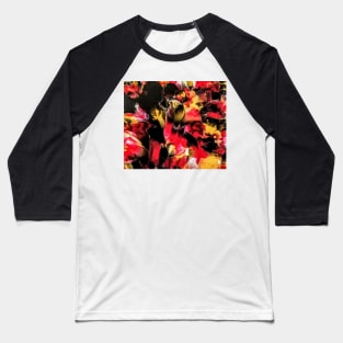 Abstract in Red, Gold and Black Baseball T-Shirt